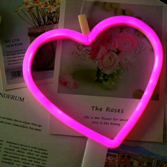 Pink Heart Neon Light